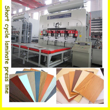 Qiangtong automático de ciclo corto de laminación de prensa de melamina